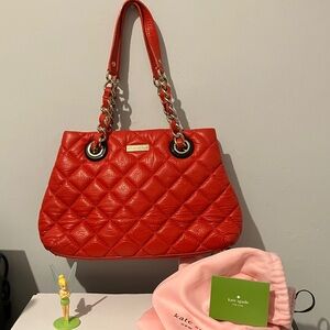 Kate Spade Red Orange Quilted very Clean interior